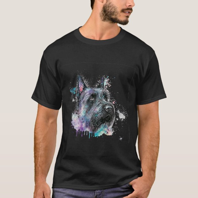 Camiseta Watercolor splash scotty scottie scottish terrier (Anverso)