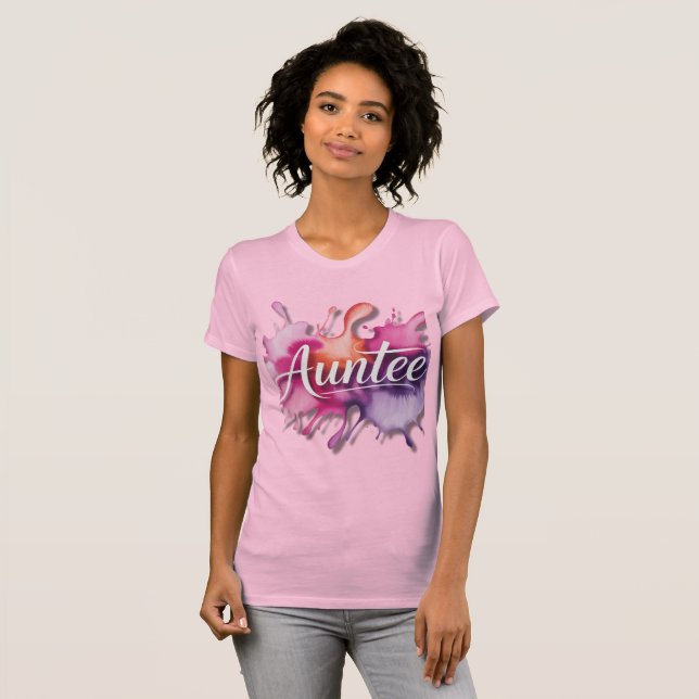 Camiseta Watercolor Splash with Auntee typography  (Anverso completo)