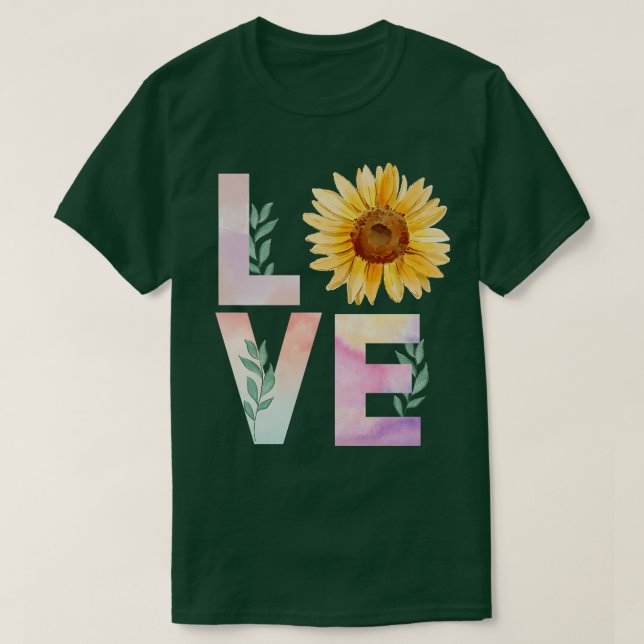 Camiseta Watercolor Sunflower Aovers Premium  (Diseño del anverso)