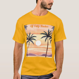 Camiseta Watercolor Sunrise Palm Trees Fuera De Maestra De 