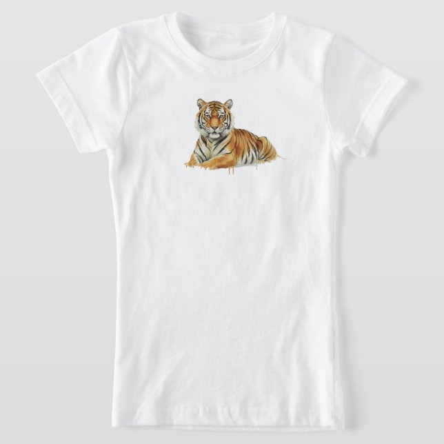 Camiseta Watercolor Tiger Illustration – Majestic Wildlife  (Distribución)