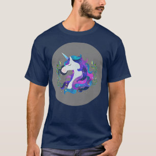 Camiseta Watercolor Unicornio Magico Unicornio Gris Fai