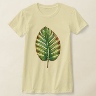 Camiseta Watercolor Verde Verde azulado Amarillo Rojo Hoja 