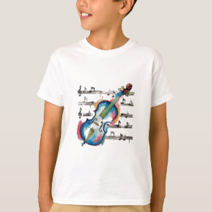 Camiseta Watercolor Violín Kids Basic