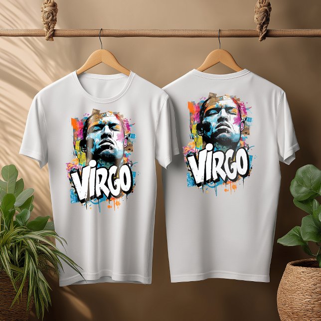 Camiseta Watercolor Virgo Graffiti Aircel Zodiac Diseño (Virgo For Man)