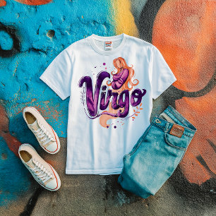 Camiseta Watercolor Virgo Graffiti Aircel Zodiac Mujer