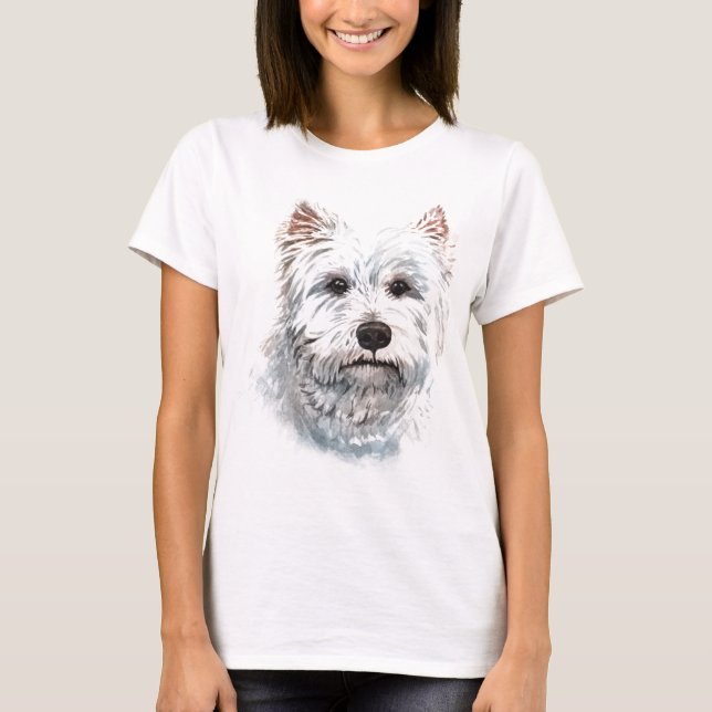 Camiseta Watercolor West Highland White Terrier (Anverso)
