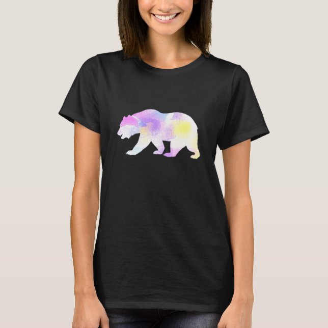 Camiseta Watercolor Wild Bear Paint Wildlife Animal al aire (Anverso)