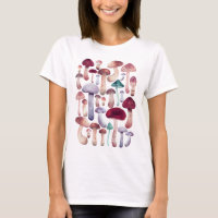 Watercolor Wild Mushrooms T-Shirt