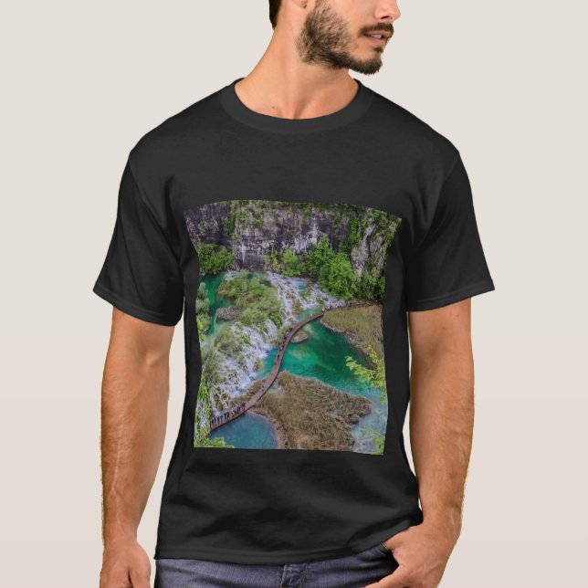 Camiseta Waterfall cascade of Plitvice lakes park (Anverso)