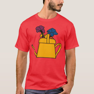Camiseta watering can growing flowers