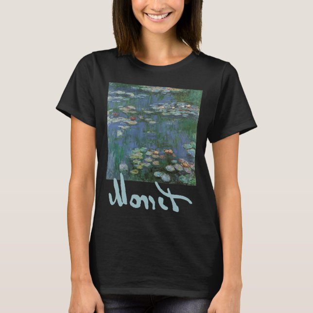 Camiseta Waterlilies por Claude Monet, Flores de época (Anverso)