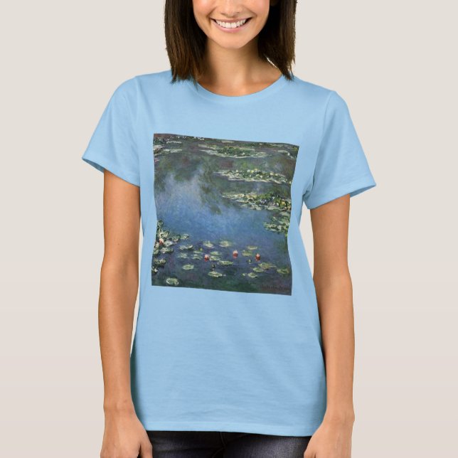 Camiseta Waterlilies por Claude Monet, Flores de época (Anverso)