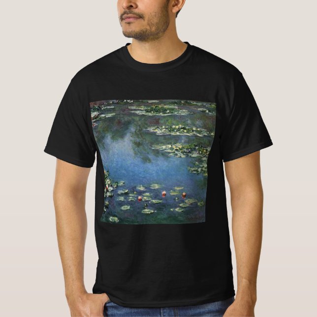 Camiseta Waterlilies por Claude Monet, Flores de época (Anverso)