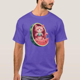 Camiseta Watermelon Cat Coffee Break