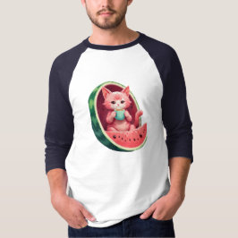 Camiseta Watermelon Cat Coffee Break