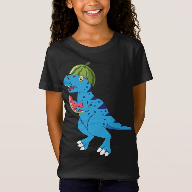 Camiseta Watermelon Dinosaur T Rex Summer Fruth Art Dino Lo (Anverso)