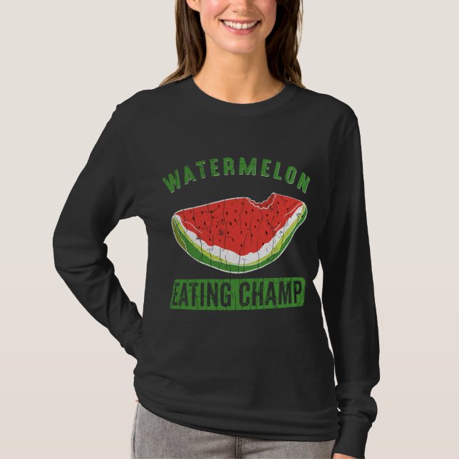 Camiseta Watermelon Eating Champ Funny Summer Fruit Lover G (Anverso)