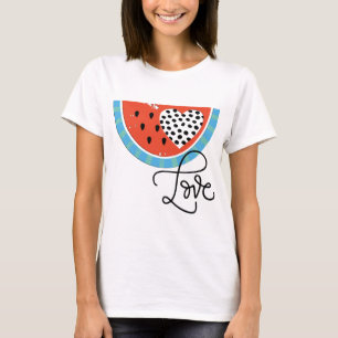 Camiseta Watermelon Heart Love Fruit Pool Fiesta Swim