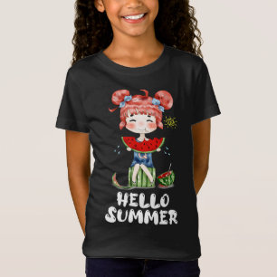 Camiseta Watermelon Kawaii Anime Chica Hello Summer Fruit M