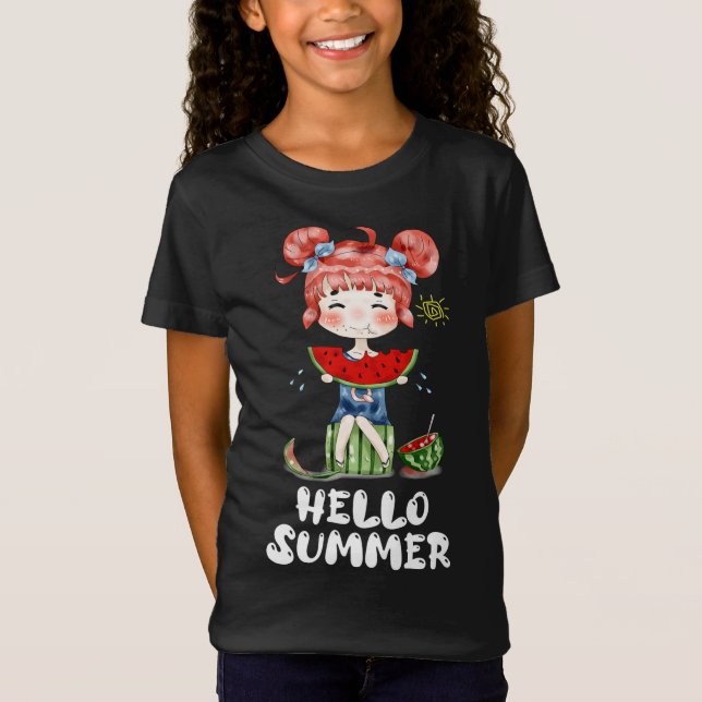 Camiseta Watermelon Kawaii Anime Chica Hello Summer Fruit M (Anverso)