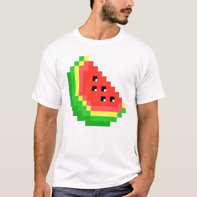 Camiseta Watermelón Pixel Retro 8 bits Love Watermelon (Anverso)