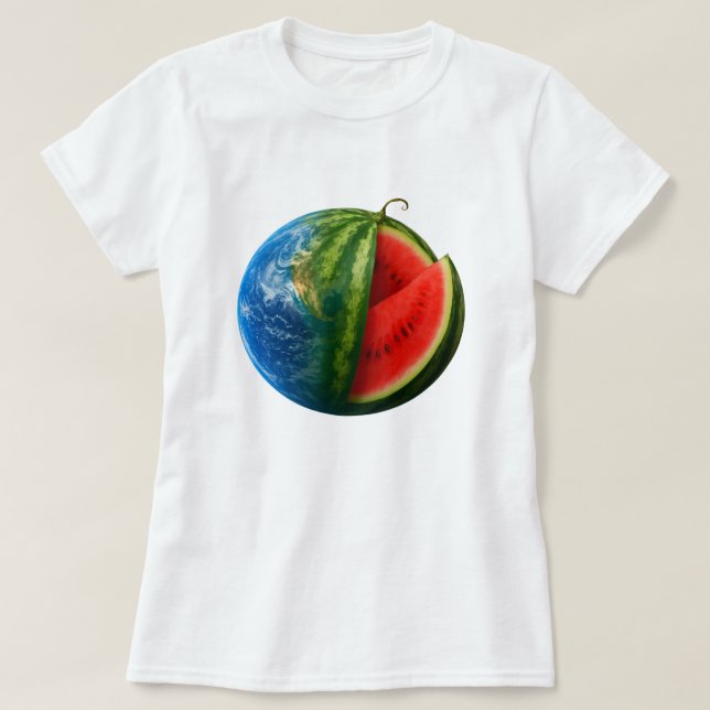 Camiseta Watermelon Planet Earth Fruit Galaxy Art (Diseño del anverso)