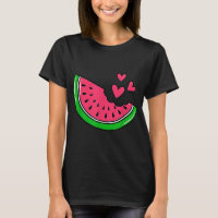 Watermelon Slice Melon Hearts Lovers Eating Fruit