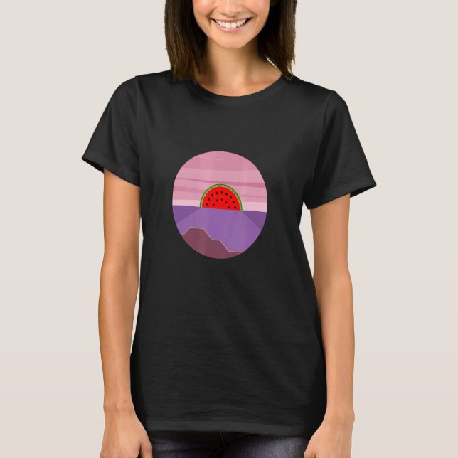Camiseta Watermelon Vaporwave Sunset Summer Vibe (Anverso)