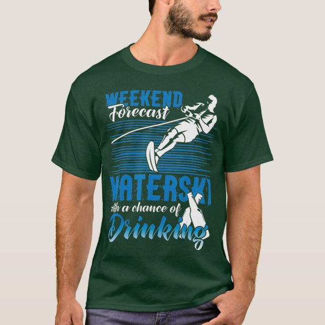 Camiseta Waterski Weekend Forecast Bebe Agua divertida (Anverso)
