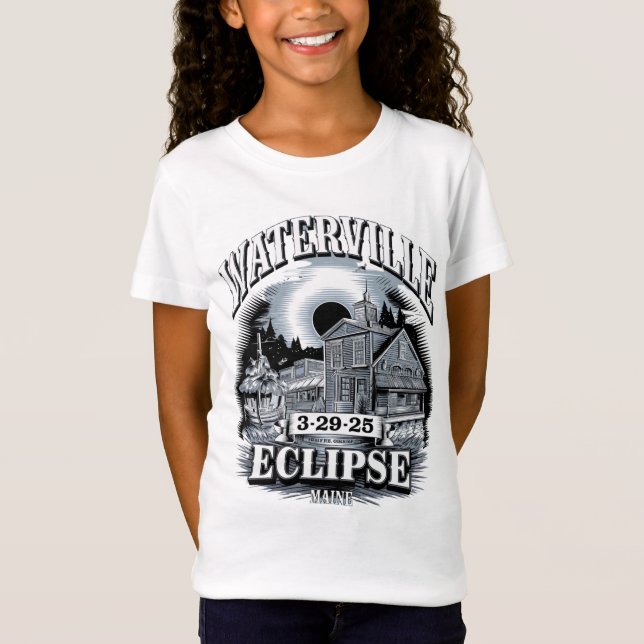 Camiseta Waterville Maine Eclipse 3-29-2025 Farmhouse T-Shi (Anverso)