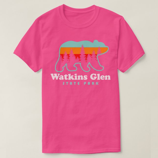 Camiseta Watkins Glen State Park Senderismo New York Retro  (Diseño del anverso)
