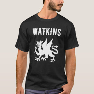 Camiseta Watkins Surname Welsh Family Name Wales Heraldic D
