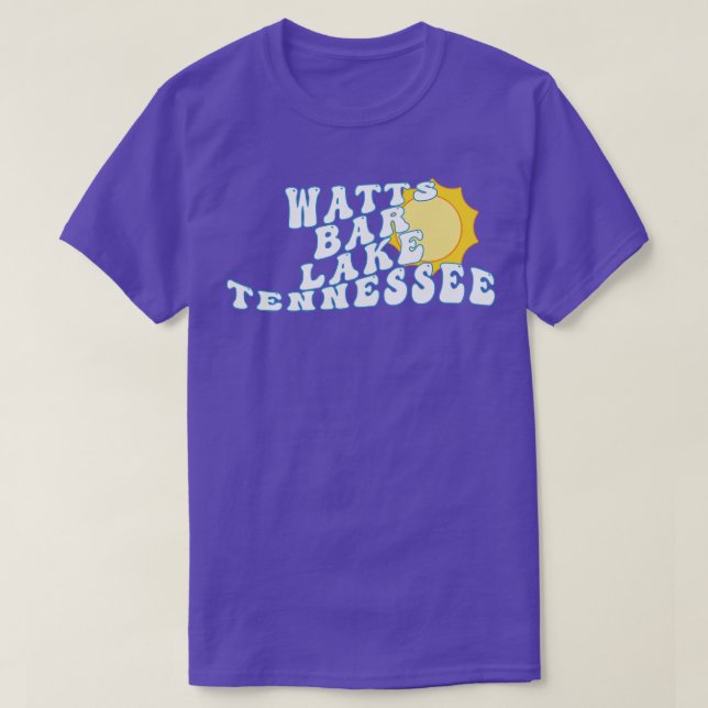 Camiseta Watts Bar Lake Tennessee Retro Wavy 1970 Textos (Diseño del anverso)