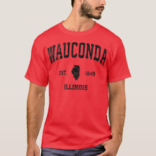 Camiseta Wauconda Illinois IL Vintage Deportes Diseño Negro