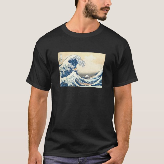 Camiseta Wave Corgi Surfing Dog (Anverso)