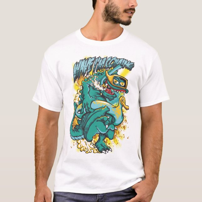 Camiseta Wave I'm Coming Funny Monster Beach Design (Anverso)
