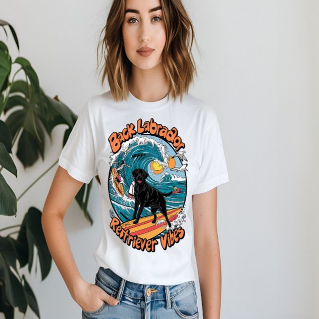 Camiseta Wave Rider Black Labrador Retriever Pup (Subido por el creador)