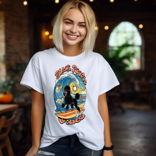 Camiseta Wave Rider Surfing Black Poodle