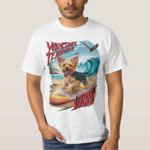 Camiseta Wave Rider Yorkshire Terrier Surfing Pup