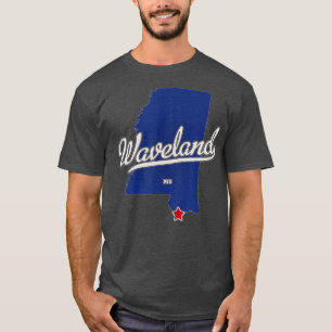 Camiseta Waveland Mississippi MS Map 