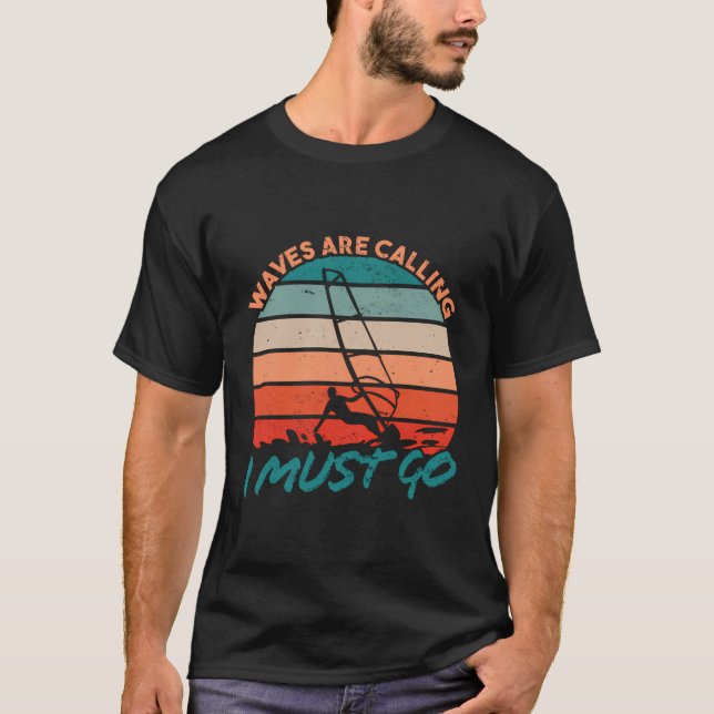 Camiseta Waves de playa Gráfico Windsurfer Surfer Windsurf (Anverso)