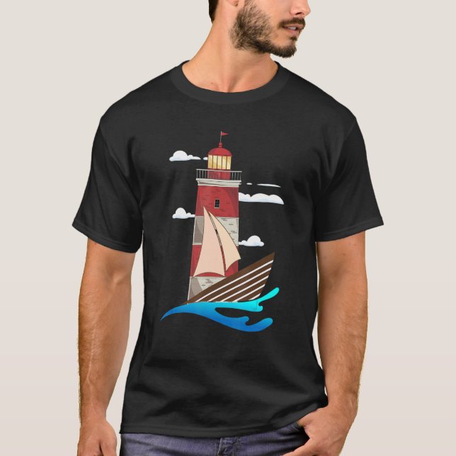 Camiseta Waves marinas náuticas de navegación marítima Luz  (Anverso)