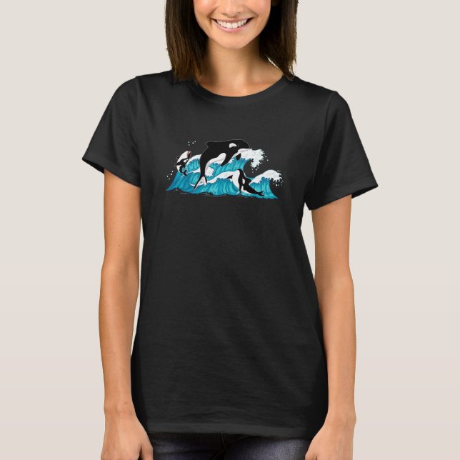 Camiseta Waves Ocean Animal Killer Whale Orca Swea (Anverso)