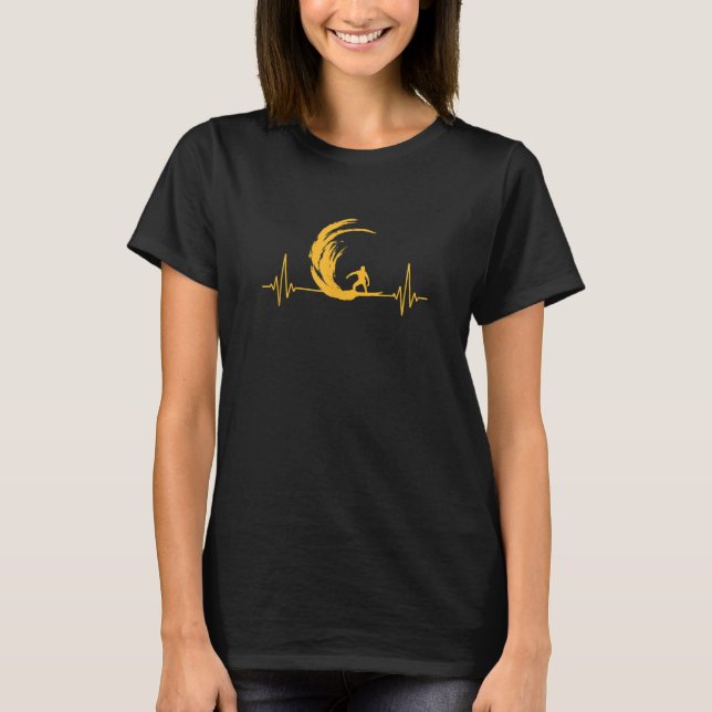 Camiseta Waves Surfer Heartbeat Surfing (Anverso)