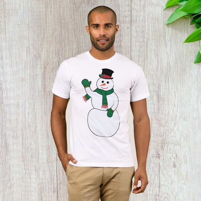 Camiseta Waving Snowman Mens T-Shirt (Subido por el creador)