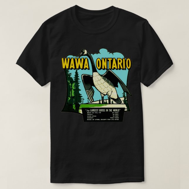 Camiseta Wawa Ontario Largest Goose Vintage Travel (Diseño del anverso)