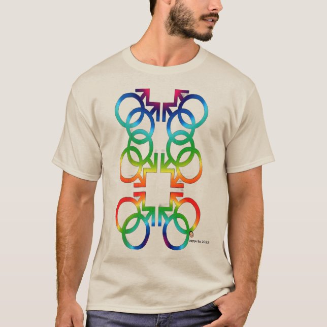 Camiseta WAyCOOL con relleno degradado de arcoíris (Anverso)