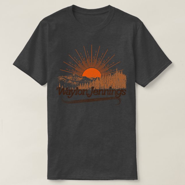 Camiseta Waylon Jennings Vintage Sun Landscape (Diseño del anverso)