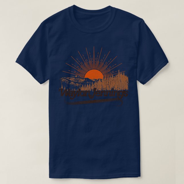 Camiseta Waylon Jennings Vintage Sun Landscape (Diseño del anverso)